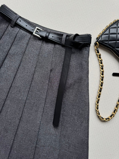 PRADA 26S PLEATED MIDI SKIRT 648