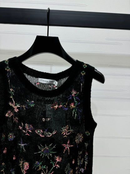 DIOR FLORAL EMBROIDERED KNITTED TANK TOP 276692
