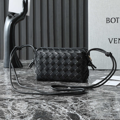 BOTTEGA VENETA KNOT CROSSBODY BAG 17 IN BLACK CALFSKIN