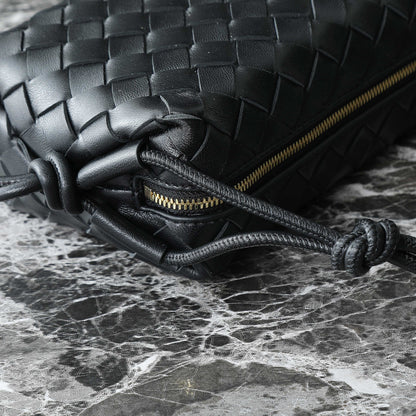 BOTTEGA VENETA KNOT CROSSBODY BAG 17 IN BLACK CALFSKIN