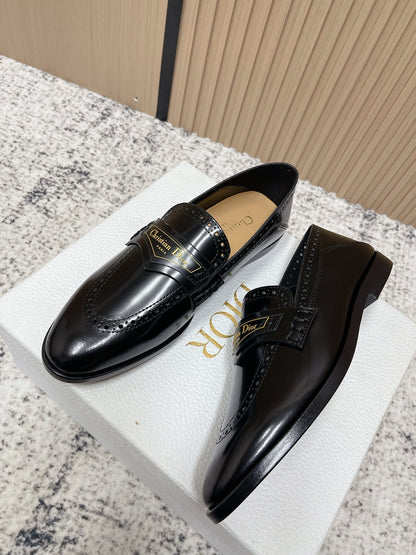 DIOR 25S BOY LOAFERS IN BLACK CALFSKIN