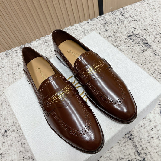 DIOR 25S BOY LOAFERS IN BROWN CALFSKIN
