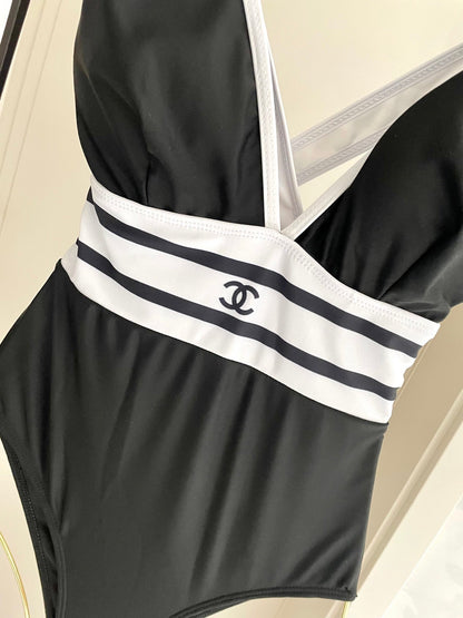 CC BIKINI SWIMSUIT SET BLACK WHITE 173343