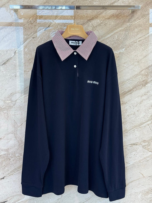 MIUMIU 26S LONG SLEEVE POLO SHIRT 876
