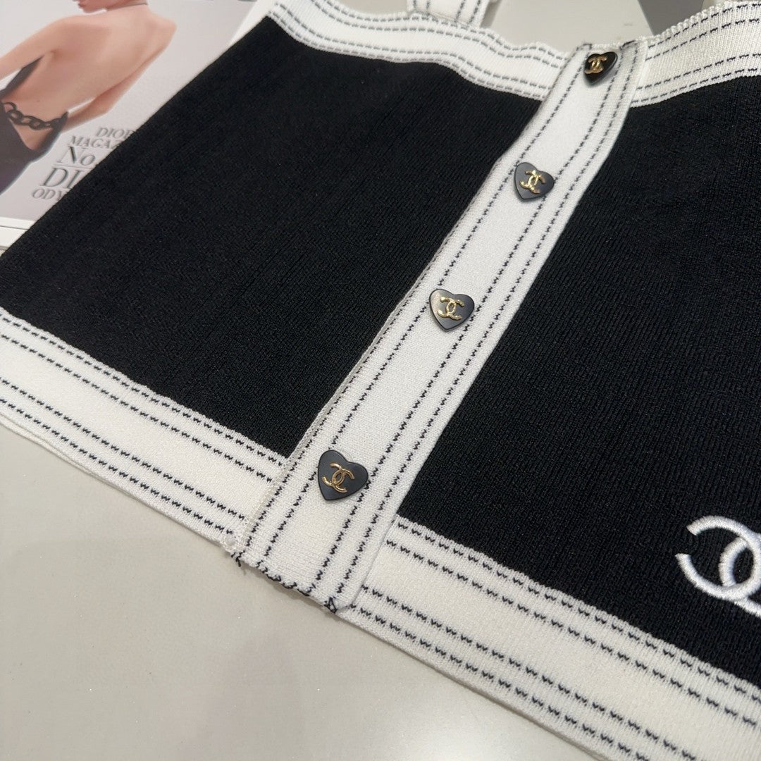 CAMISOLE 629206 IN BLACK AND WHITE WOOL