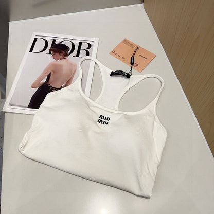 CAMISOLE 617513 IN WHITE COTTON RIBBED KNIT