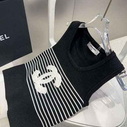 TANK TOP 633198 IN BLACK AND WHITE COTTON