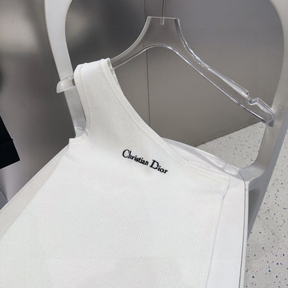 ONE SHOULDER TOP 633200 IN WHITE COTTON