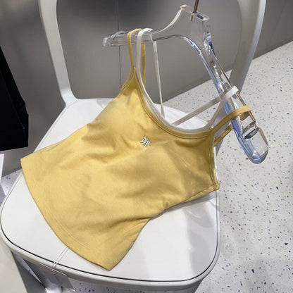 CAMISOLE 625967 IN YELLOW COTTON RIBBED