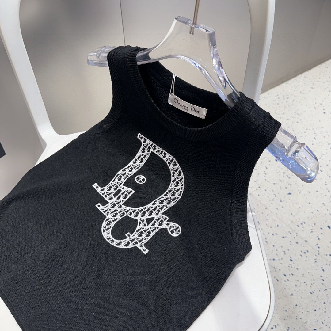TANK TOP 627699 IN BLACK COTTON RIBBED