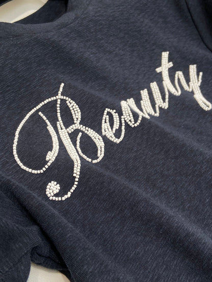 EMBROIDERED CHEST T SHIRT BEAUTY 25S IN COTTON 266314