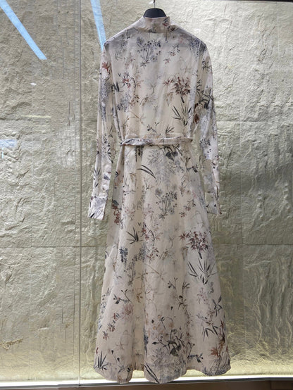 BUTTON DOWN V NECK DRESS 25S IN COTTON 266182