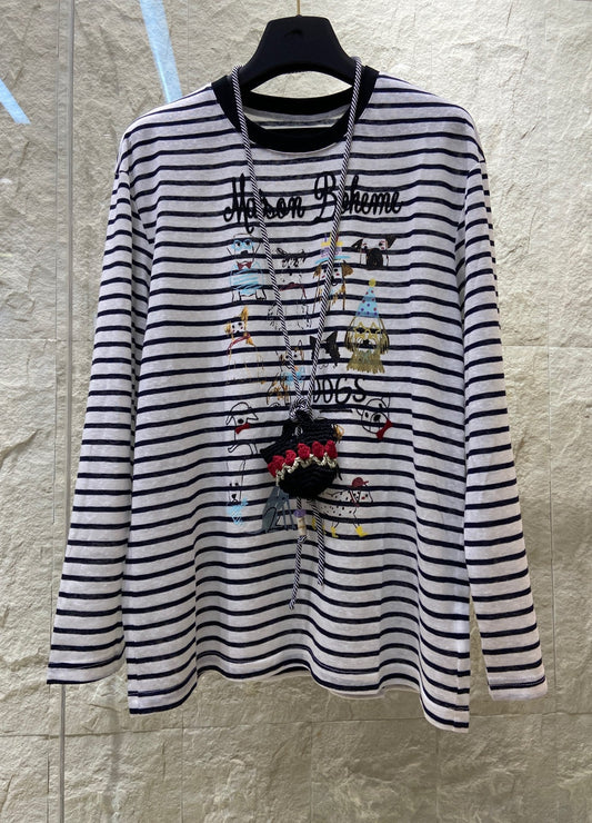 LONG SLEEVE STRIPED T-SHIRT 25S IN COTTON 266046
