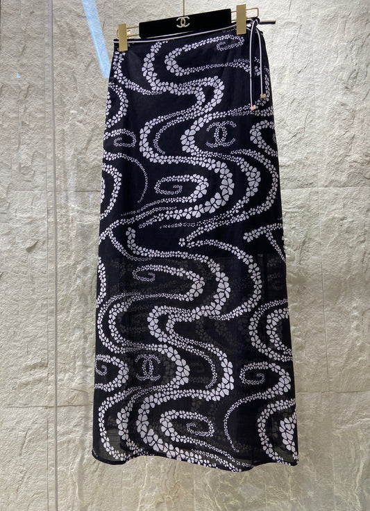 PETAL SNAKE PRINT DRESS 25S IN SILK COTTON 266256
