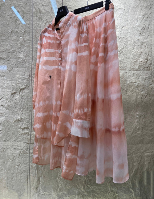 HIGH WAISTED TIE DYE SKIRT 25S IN COTTON 266215