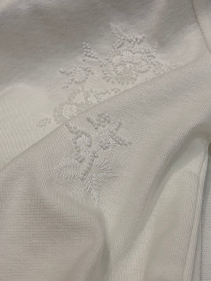 FLORAL EMBROIDERED T SHIRT 25S IN COTTON 266309