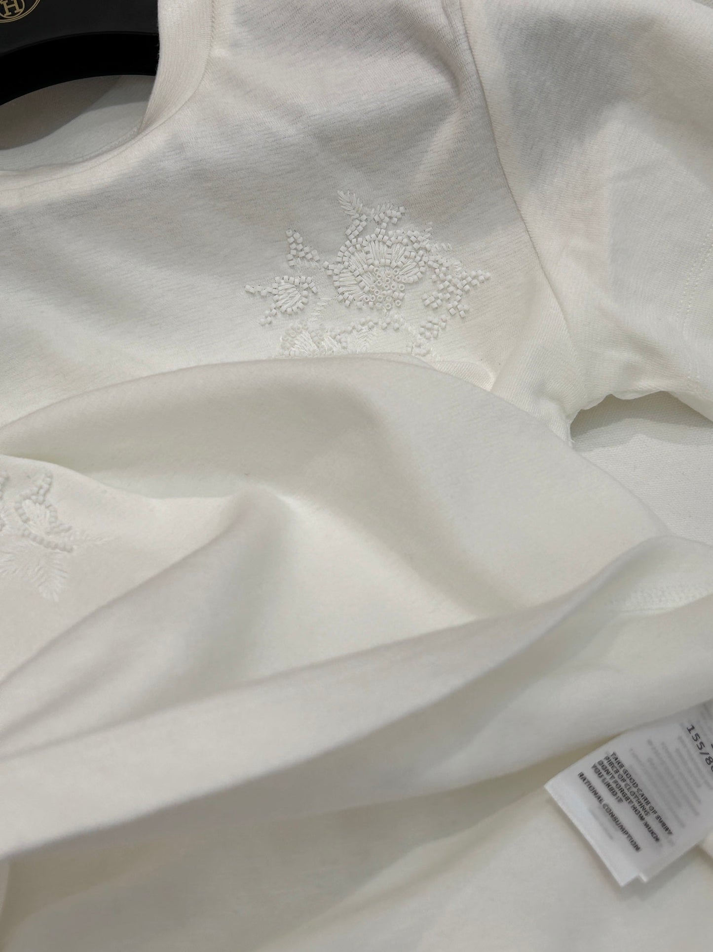 FLORAL EMBROIDERED T SHIRT 25S IN COTTON 266309
