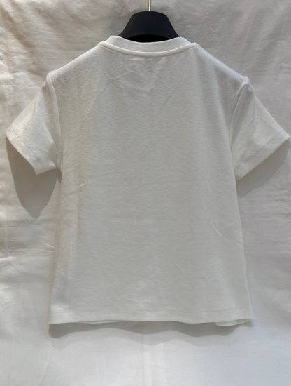 FLORAL EMBROIDERED T SHIRT 25S IN COTTON 266309