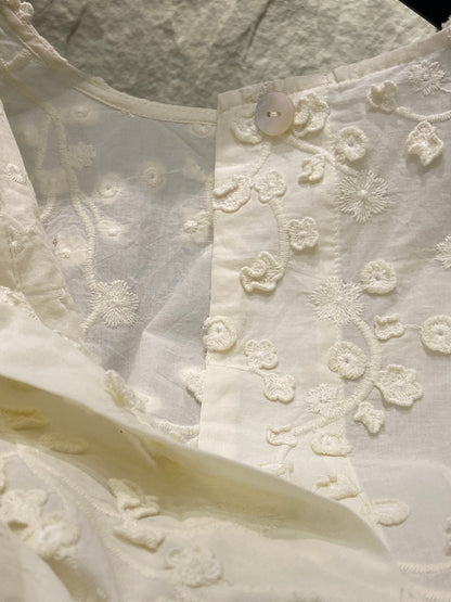 ROUND NECK EMBROIDERED SHIRT 25S IN COTTON 266154