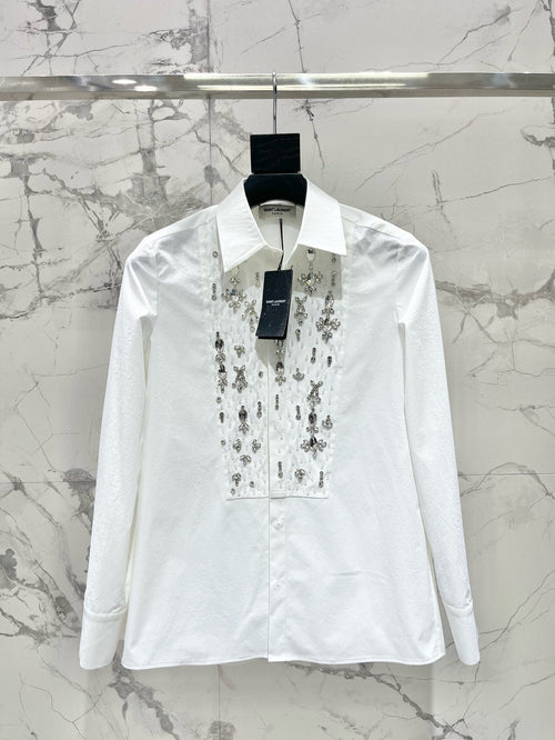 YSL 25S EMBELLISHED SHIRT STYLE 158