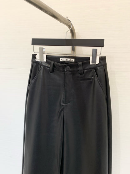 DIOR 25S LEATHER CROPPED PANTS 666
