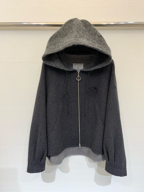 MONCLER 25S CASHMERE HOODED JACKET 201
