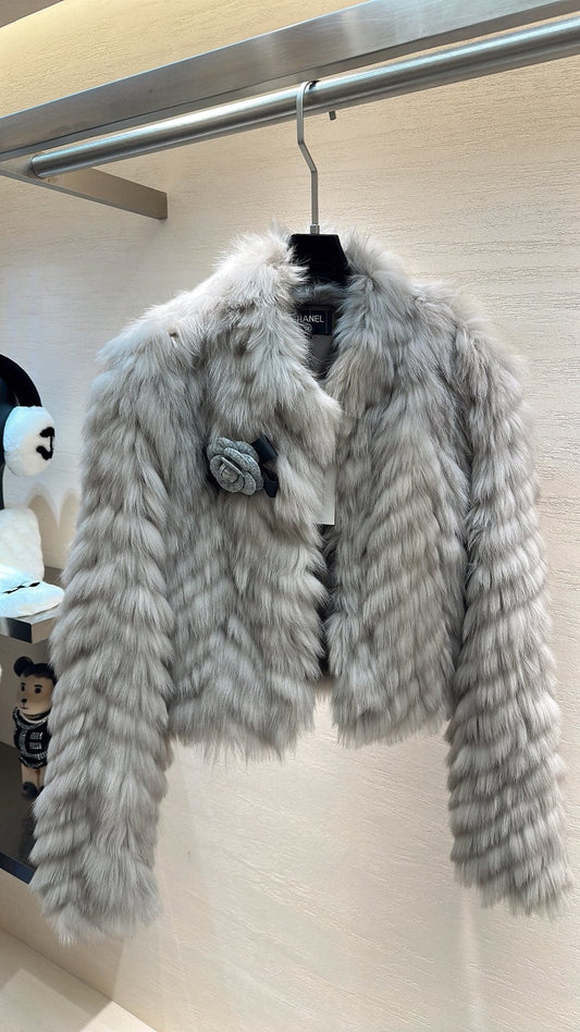 CHANEL 26S SHORT FOX FUR JACKET 808