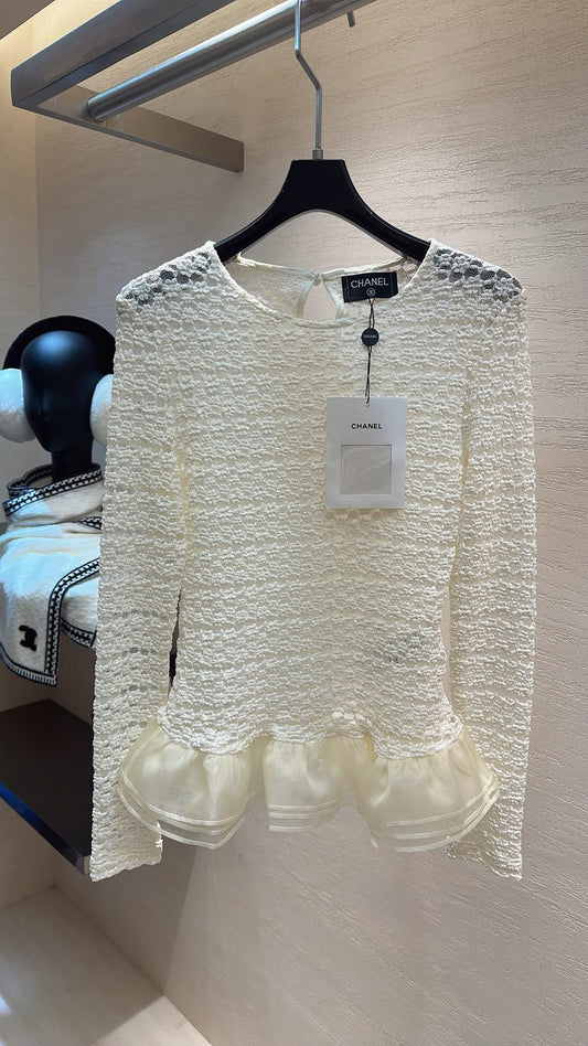 CHANEL 26S SHEER ORGANZA BLOUSE 661