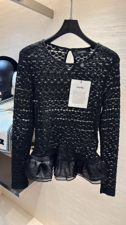 CHANEL 26S SHEER ORGANZA BLOUSE 660