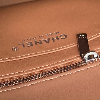 CHANEL 25S MINI FLAP BAG 18 IN DARK CARAMEL CALFSKIN