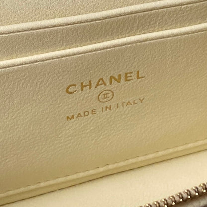 CHANEL 25S VANITY BAG 20 IN CREAMY BEIGE CAVIAR LEATHER