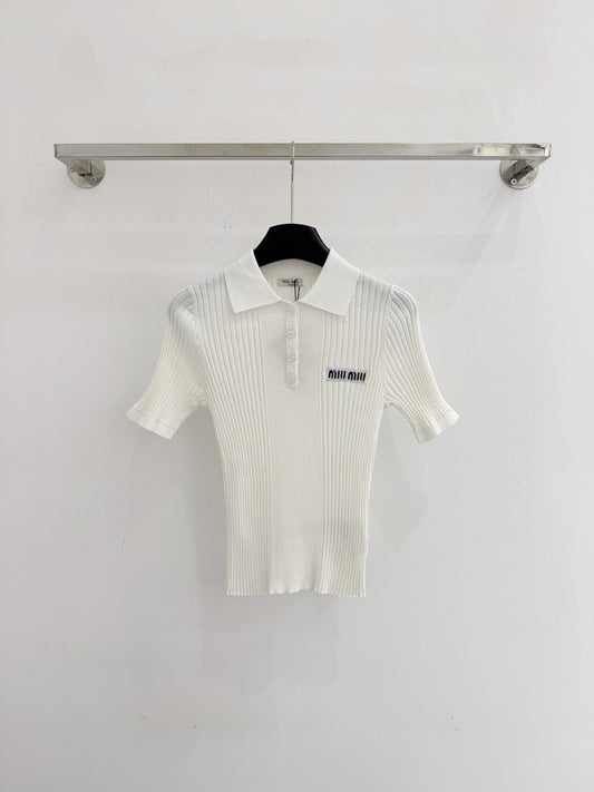 MIUMIU SHORT-SLEEVE POLO T-SHIRT STYLE 782