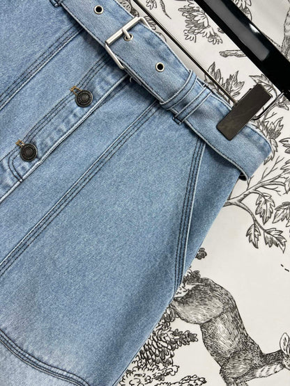 JEAN SKIRT DENIM JACQUARD DUSTY BLUE 266730