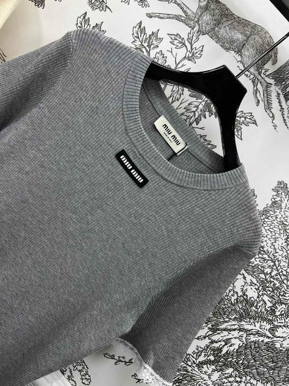 MIUMIU CROPPED KNIT FITTED TOP 268661