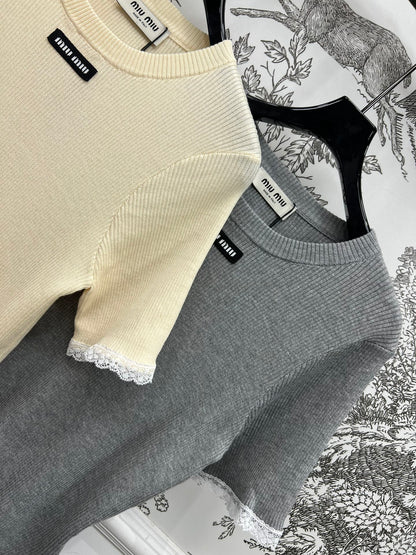 MIUMIU CROPPED KNIT FITTED TOP 268661