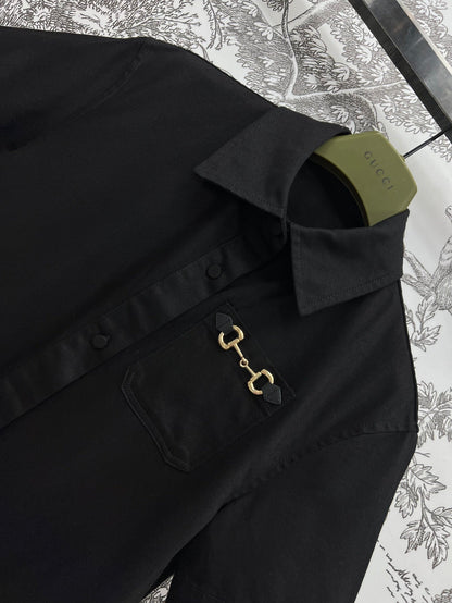 GUCCI SHORT SLEEVE NOTCHED COLLAR ROMPER 268515