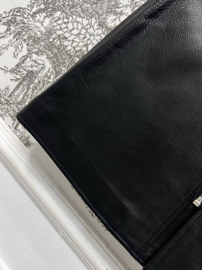 PRADA SHORT LEATHER SKIRT WITH ZIPPER 274475