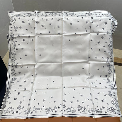 CHANEL 25S SCARF 90 IN SILK 703705