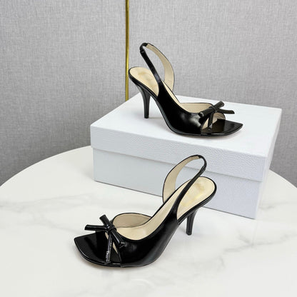 DIOR 26S HIGH-HEEL BACK-STRAP SHOES IN BLACK CALFSKIN