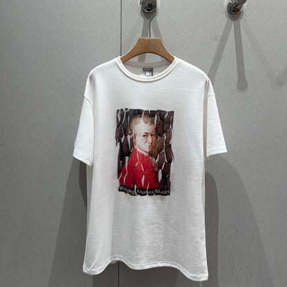 Loewe 25 Printed Round Neck Short Sleeve T-shirt White Cotton 215607