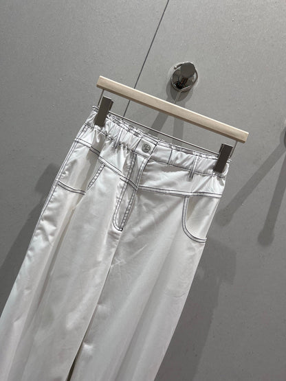 CC 25 Cropped Pant White Cotton