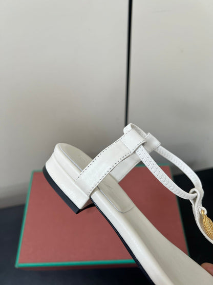 LP MINDIL SANDAL IN WHITE LAMBSKIN