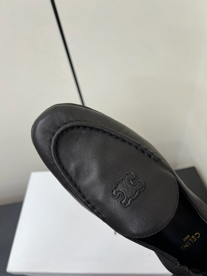 CELINE 26S MAILLON TRIOMPHE LOAFER IN BLACK SOFT CALFSKIN