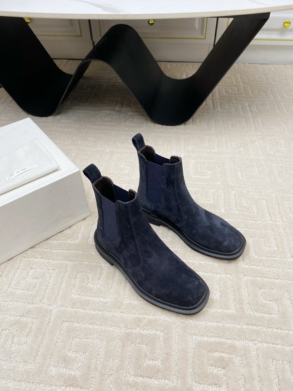 ANKLE BOOTS IN CLASSIC BLUE SUEDE