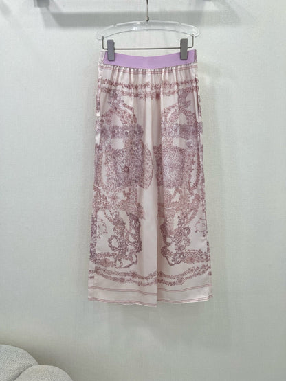 HM PRINTED SILK WIDE-LEG PANTS 269258
