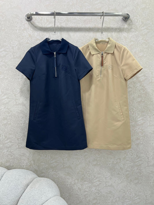 LOEWE SHORT-SLEEVE SHIFT DRESS WITH SIDE POCKETS 269160