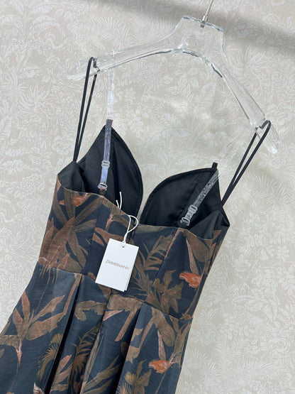 ZIMMERMANN STRAIGHT TUBE DRESS WITH HERRINGBONE PATTERN 269368