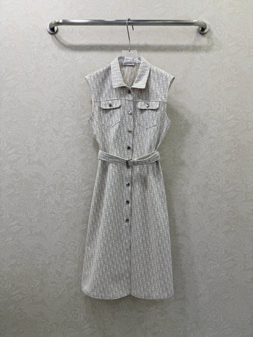 DIOR 26S SLEEVELESS MONOGRAM PRINT DRESS 1219