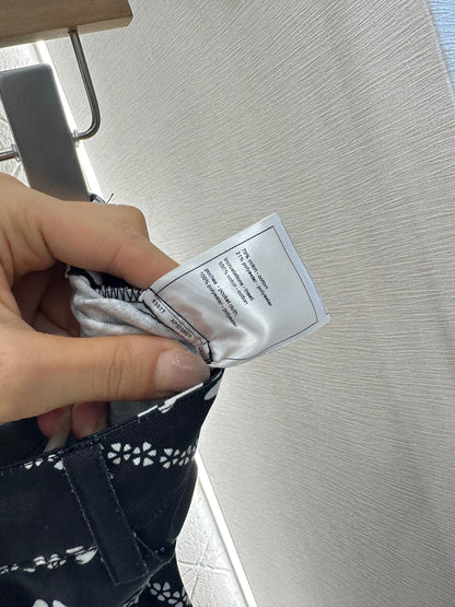 CHANEL BLACK PRINTED DENIM PANTS