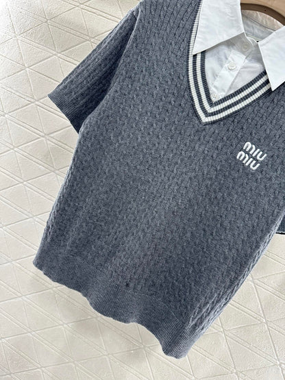 MIU 25S TWO PIECE KNIT JACKET 265538